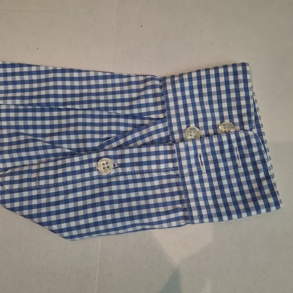 Vineyard Vines Women's Blue & White Checked Gingham  Button Down Blouse Size 10 - Picture 8 of 9